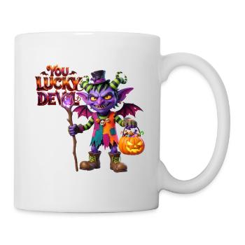 Du glücklicher Teufels-Halloween-Kobold - Tasse - Weiß - Rechts