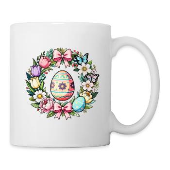 Pastel Easter Floral Egg Wreath - Mug - white - Right