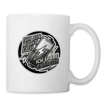 Ich spare Energie Sticker - Tasse - Weiß - Rechts