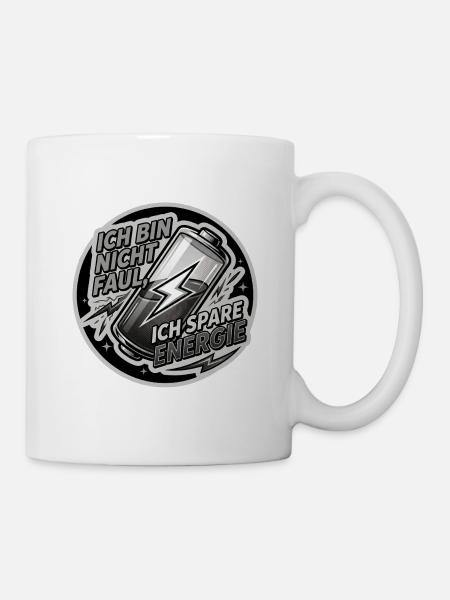 Ich spare Energie Sticker - Tasse - Weiß