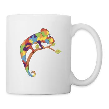Neurodivergentes Chamäleon - Tasse - Weiß - Rechts