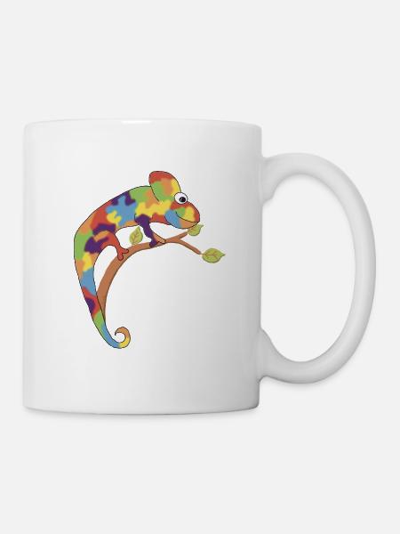 Neurodivergentes Chamäleon - Tasse - Weiß