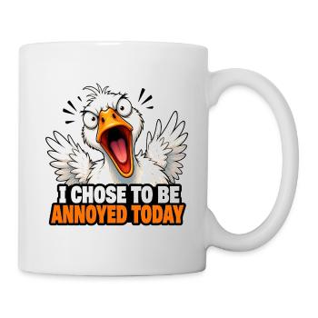 Drôle de mème autocollant vectoriel d’oie en colère - Mug blanc - blanc - Droite