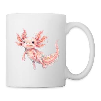 Niedliches rosa Baby-Axolotl im Aquarellstil - Tasse - Weiß - Rechts