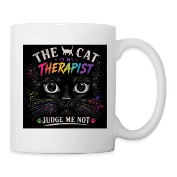 Thérapie par chats : Le chat est mon thérapeute - Mug blanc - blanc - Droite