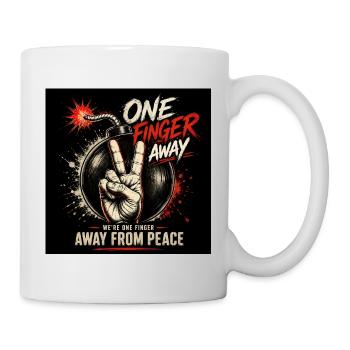 A finger's breadth from peace - Mug - white - Right