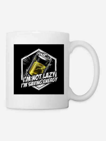 Energiesparheld: Akku Power - Tasse - Weiß