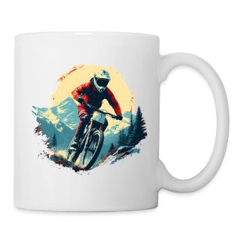 Portrait en VTT - Mug blanc - blanc - Droite