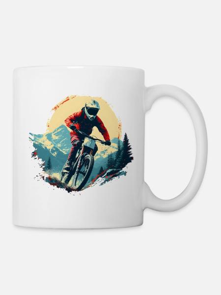 Mountain Biking Portrait - Mug - white