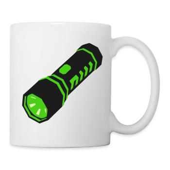 Taschenlampe Licht Icon - Tasse - Weiß - Rechts
