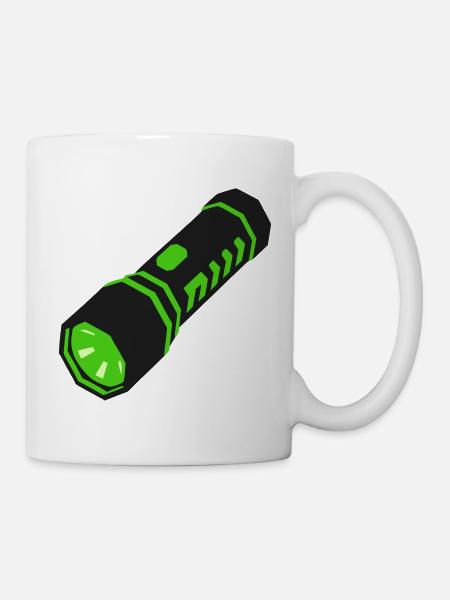 Taschenlampe Licht Icon - Tasse - Weiß
