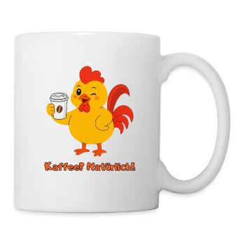 Hahn Kaffee Natürlich - Tasse - Weiß - Rechts