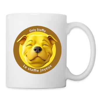 Stafficone Badge joyeux - 053i - Mug blanc - blanc - Droite