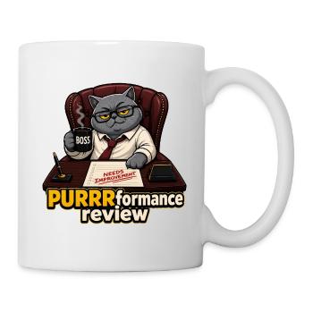 PURRRformance Review Funny Corporate Cat Manager - Mug - white - Right
