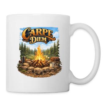 Carpe Diem am Lagerfeuer - Tasse - Weiß - Rechts