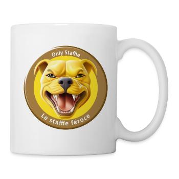 Stafficone Badge simulé féroce - 053b - Mug blanc - blanc - Droite