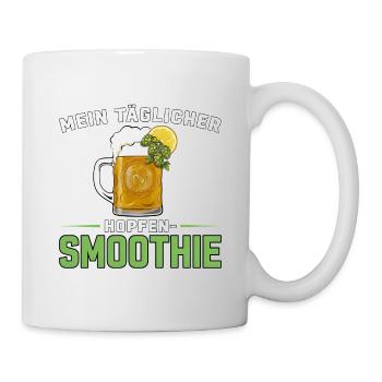 Mein täglicher Hopfen-Smoothie Bier Shirt - Tasse - Weiß - Rechts
