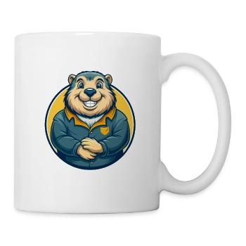 Murmeltier Kawaii Maskottchen Cartoon Clipart Logo Abzeichen - Tasse - Weiß - Rechts