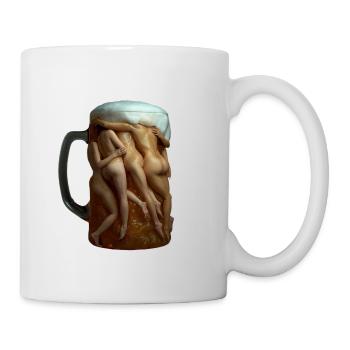 Surreal Beer Vessel of Intertwined Silhouettes - Mug - white - Right
