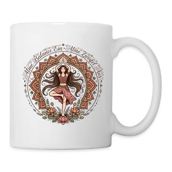 Atme Balance Ein Zweifel Aus Bunt Yoga Boho - Tasse - Weiß - Rechts
