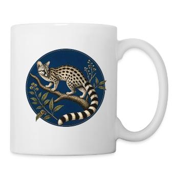 Genetta genetta – Illustration naturaliste - Mug blanc - blanc - Droite