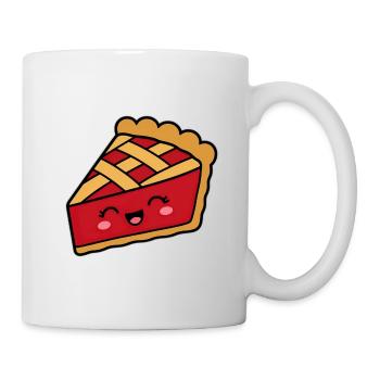 Kawaii Kuchenstück mit Gitterkruste - Tasse - Weiß - Rechts