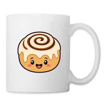 Zimtrolle Lächelnd - Tasse - Weiß - Rechts