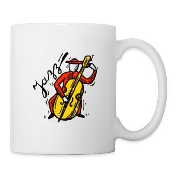 Jazz Kontrabass Musiker Design - Tasse - Weiß - Rechts