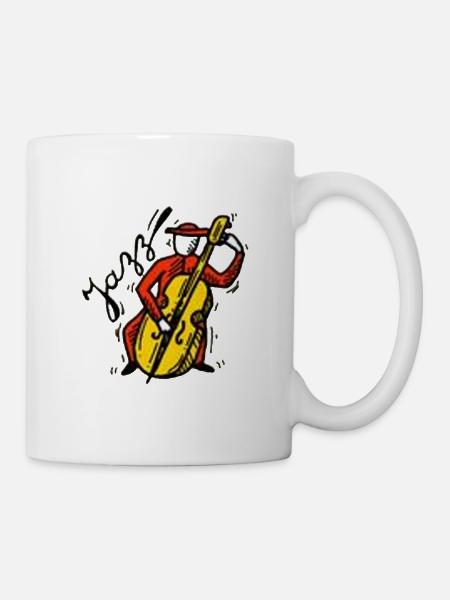 Jazz Double Bass Musician Design - Mug - white