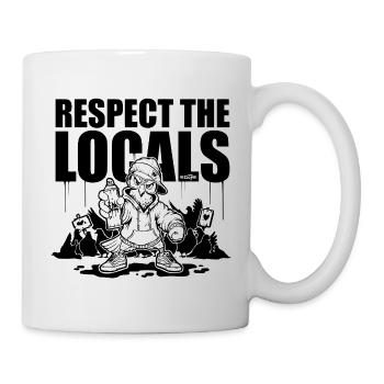 respect the locals graffiti taube - Tasse - Weiß - Rechts