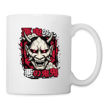Dämonenmaske UkiyoE Stil - Tasse - Weiß - Rechts