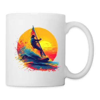 Oldschool Windsurfen - Tasse - Weiß - Rechts