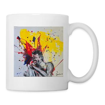 Farbexplosion eines Rock-Sängers - Tasse - Weiß - Rechts