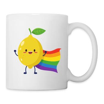 Zitrone mit Regenbogencape - Tasse - Weiß - Rechts