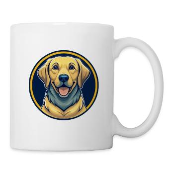 Labrador Retriever Hund Kawaii Cartoon Clipart Logo - Tasse - Weiß - Rechts