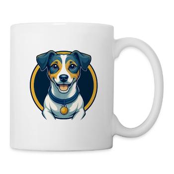 Jack Russell Terrier Dog Kawaii Clipart de dessin animé - Mug blanc - blanc - Droite