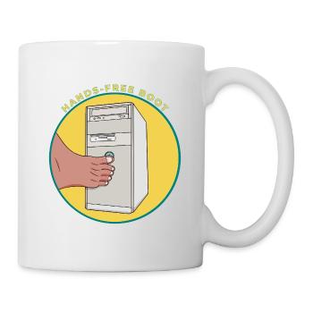 Hands Free Boot Vintage Computer Tower Funny Gamer - Mug - white - Right