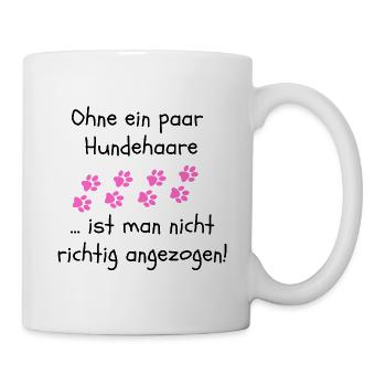OHNE HUNDEHAARE, HUND, DOGLOVER, TIERLIEBE, HUNDE - Tasse - Weiß - Rechts
