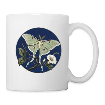 Actias luna (Luna Moth) – Illustration botanique - Mug blanc - blanc - Droite