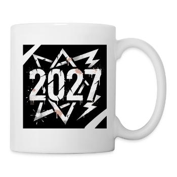 Jahreszahl 2027 Blitzgrafik - Tasse - Weiß - Rechts