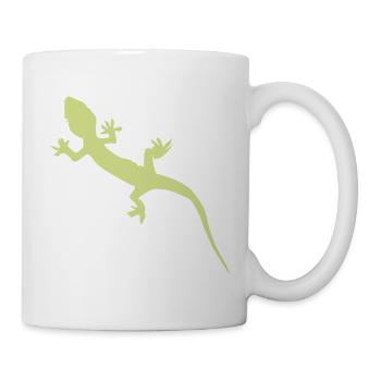 Gecko Silhouette Blattgrün - Tasse - Weiß - Rechts