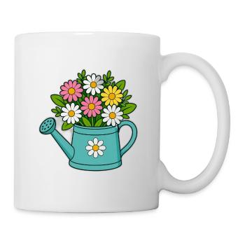 Blütenstrauß Gießkanne - Tasse - Weiß - Rechts