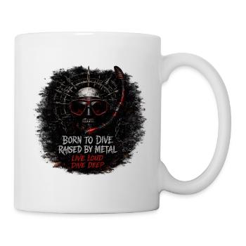 Born to Dive, Raised by Metal – Skull Diver Metal - Tasse - Weiß - Rechts