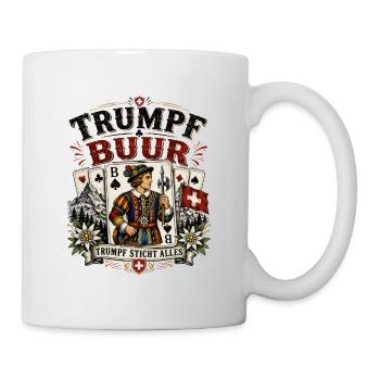 Jassfreunde aufgepasst, hier ist der Trumpf Bauer - Tasse - Weiß - Rechts