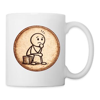 Sepia Denker Skizze - Tasse - Weiß - Rechts