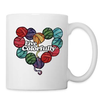 Leb das Herz von farbenfrohe Garn - Tasse - Weiß - Rechts