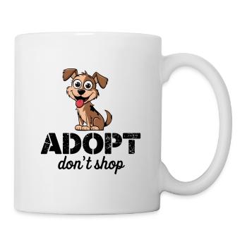Süß adoptieren, nicht einkaufen Jack Russell Welpe Cartoon 2 - Tasse - Weiß - Rechts