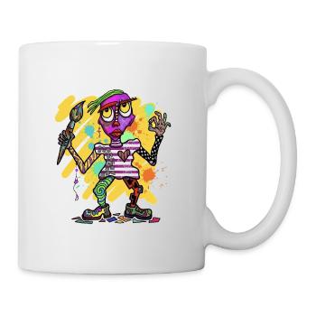 Colorful fantasy figure with splashes of color - Mug - white - Right