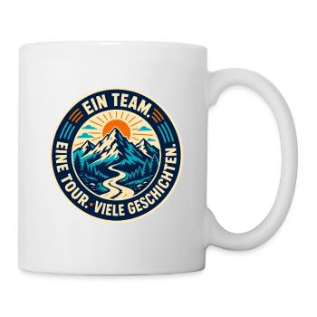 Ein Team – Eine Tour – Viele Geschichten - Tasse - Weiß - Rechts