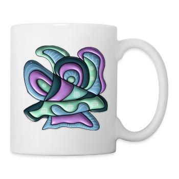 Colour Swirls Abstract Waves - Mug - white - Right